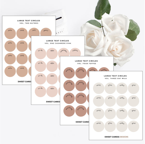 Large Circle Titles Sweet Caress Designs