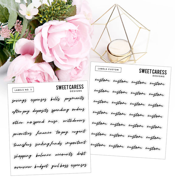 Transparent Labels Sweet Caress Designs
