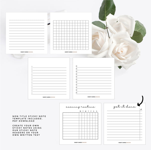 Sticky Note Header Sticky Note Headers – Sweet Caress Designs