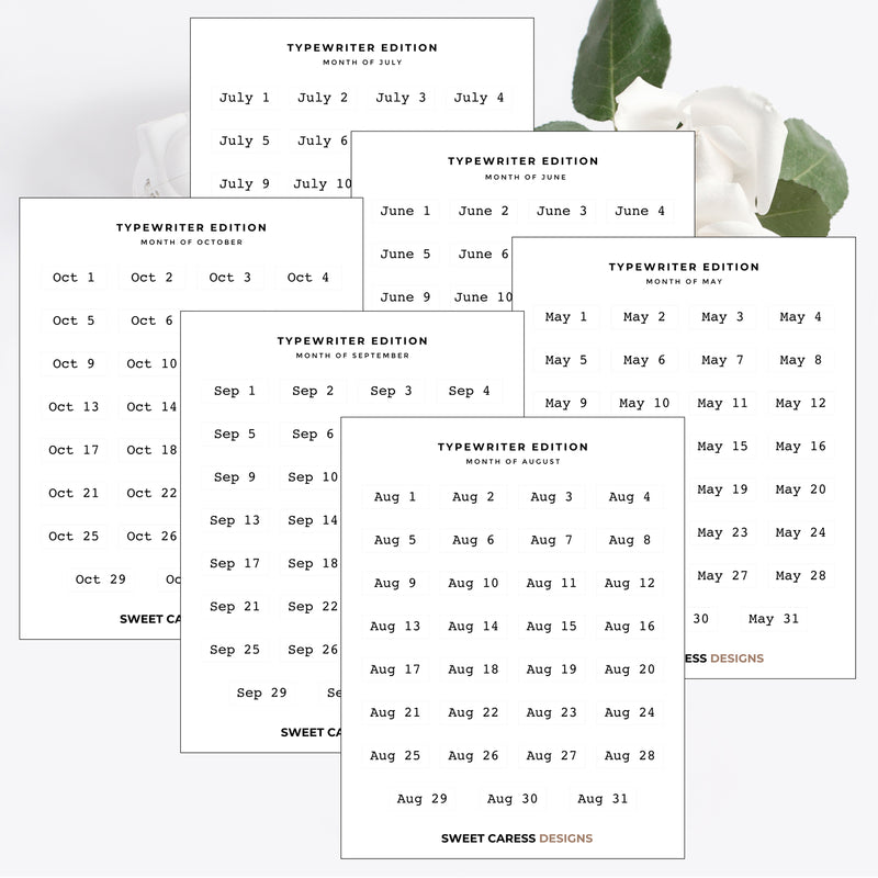 Typewriter Edition | Dated Months