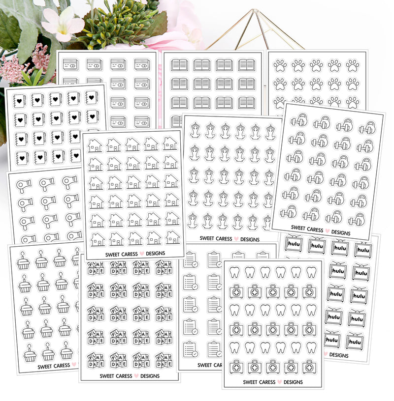 Minimal Icon Tiny Sheets V.2 – Sweet Caress Designs