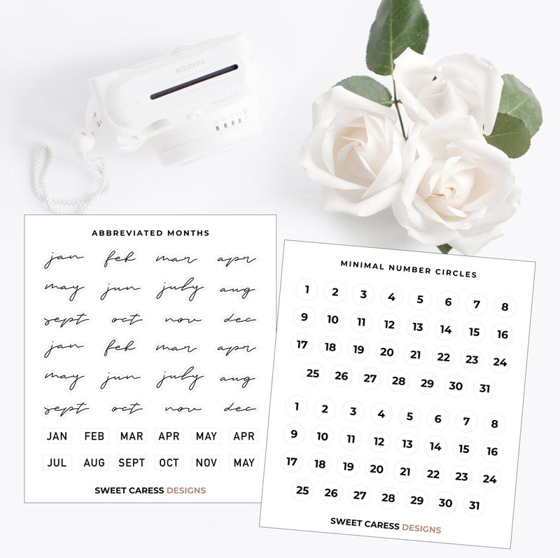 Abbreviated Month Planner Stickers