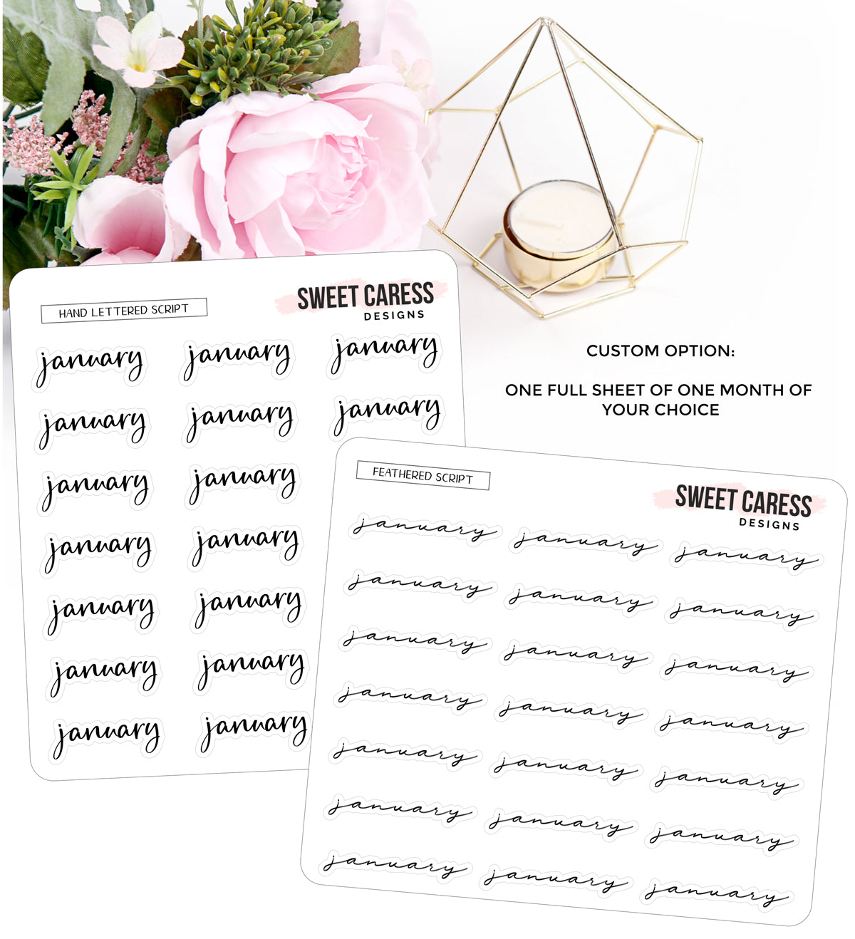 Transparent Month & Days of the Week Stickers – Sweet Caress Designs