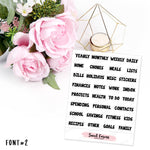 Planner Divider Labels Mini Sheet Sampler