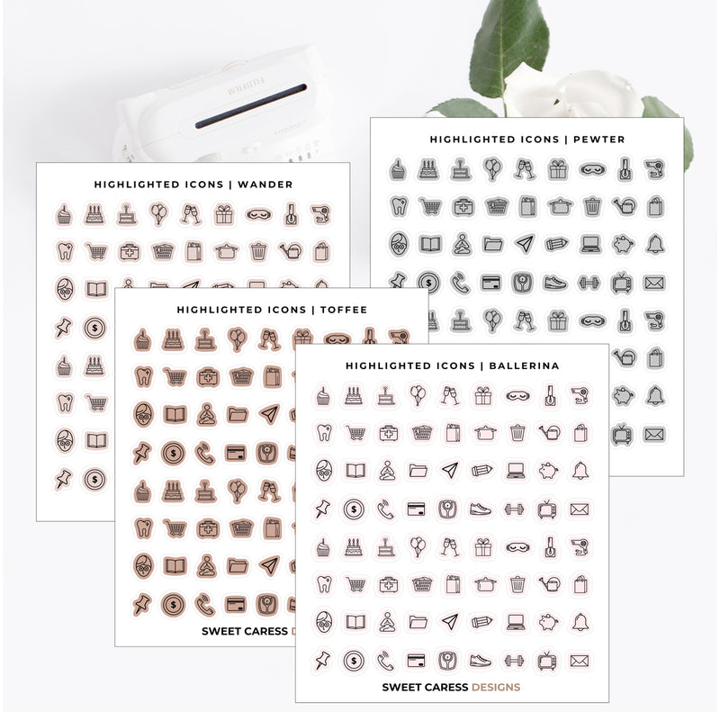 Highlighted Icon Planner Stickers