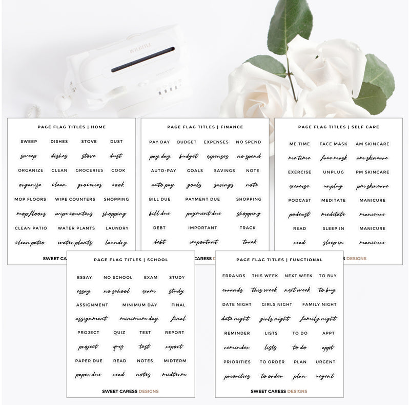 Page Flag Planner Stickers