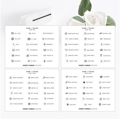 Icon + Titles Page Flag Stickers
